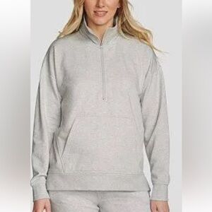 Women’s Eddie Bauer quilted 1/2 zip grey color size 2xl color nwt
